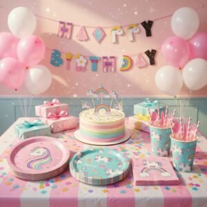 Unicorn Birthday Party Decorations and Tableware