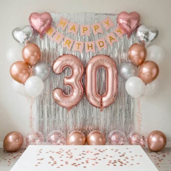Rose Gold and Silver 30th Birthday Kit