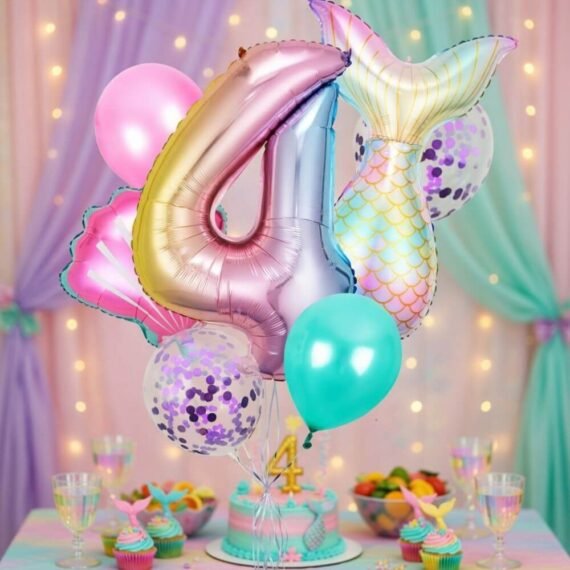 Mermaid Balloon Set with Number