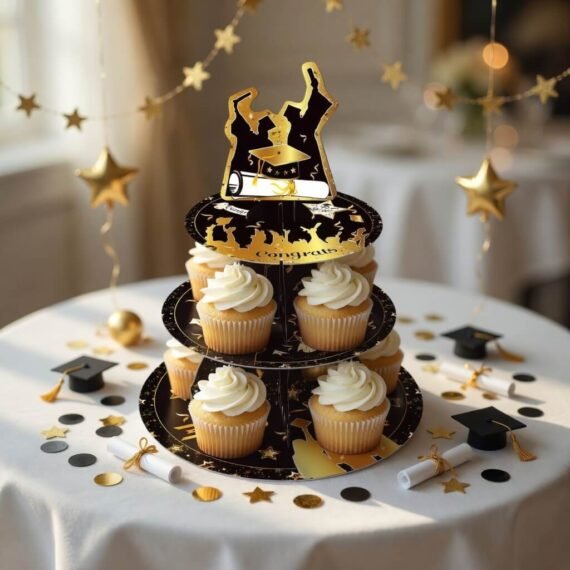 3 Tier Graduation Cupcake Stand