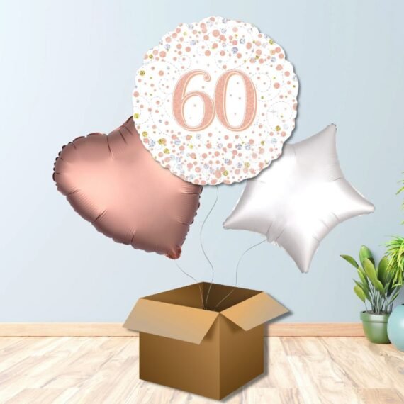 Rose Gold 60th Birthday Balloon Bouquet