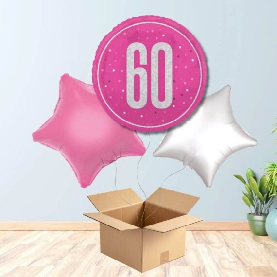 Pink 60th Birthday Balloon Bouquet